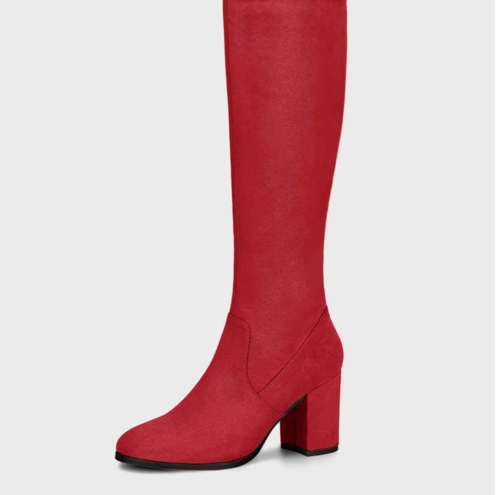 Allegra K Red Over the Knee Boots